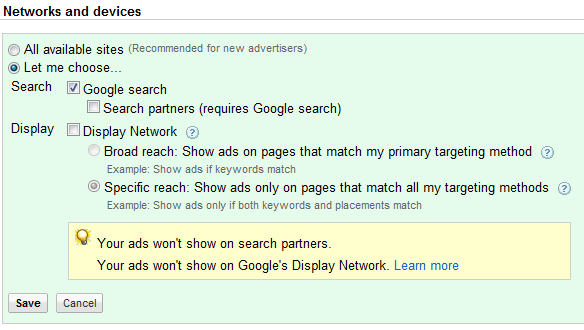 google adwords settings you want to change